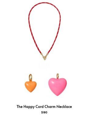ROXANNE ASSOULIN The Happy Cord Charm Necklace Red /Fuchsia/orange firm price